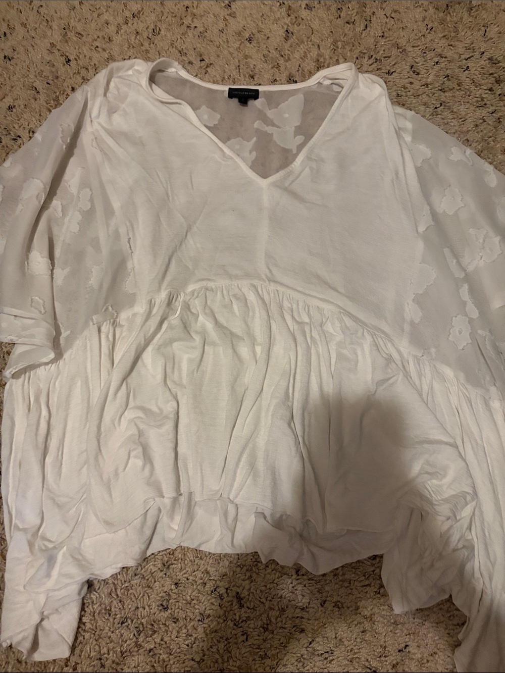 Women’s White Peasant Blouse - Lightweight V-Neck Top